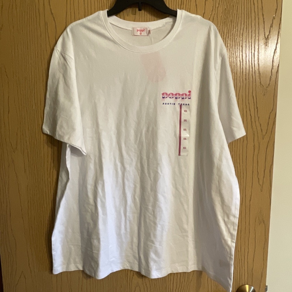 Adult Poppi Ultimate Serve Target Tshirt White Size XL Austin, TX